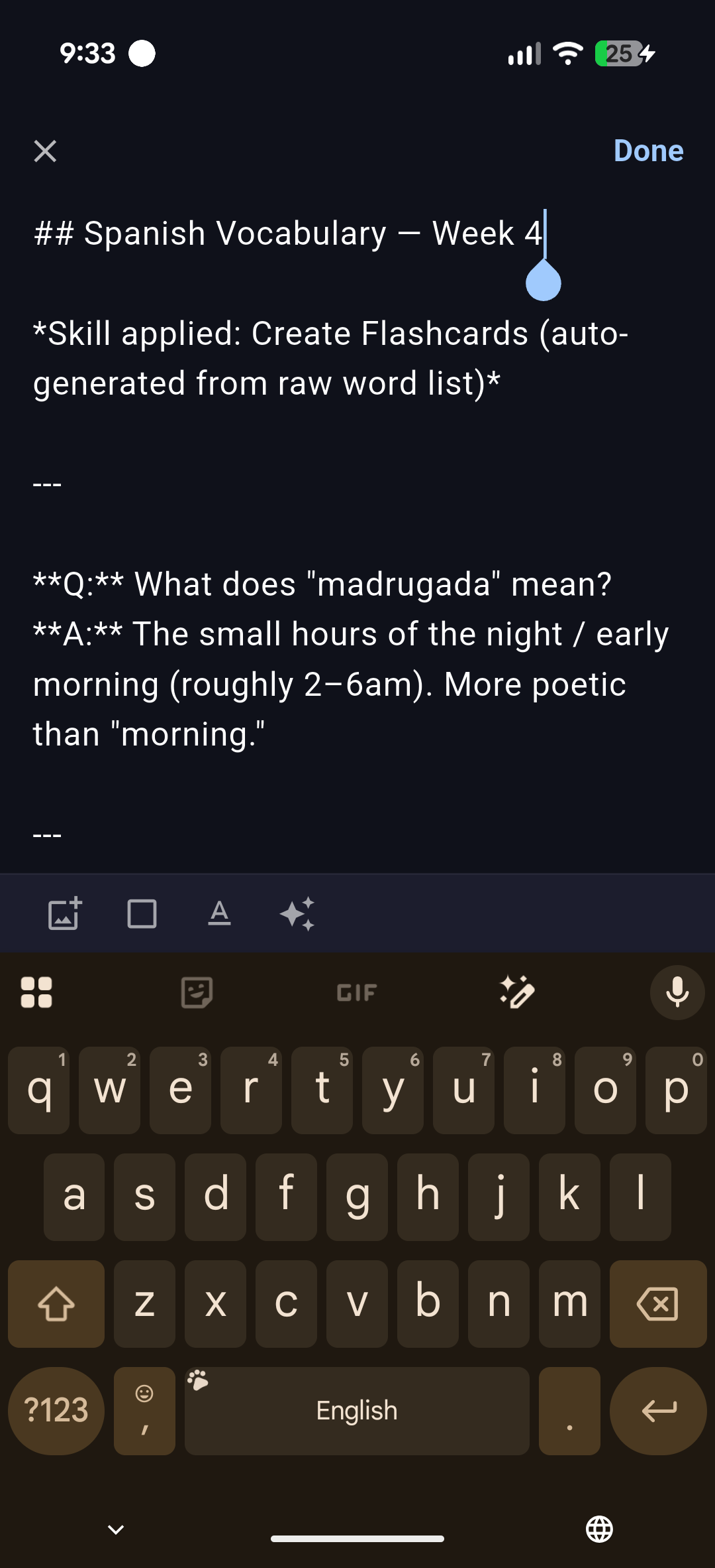 Editing a note as a plain Markdown file